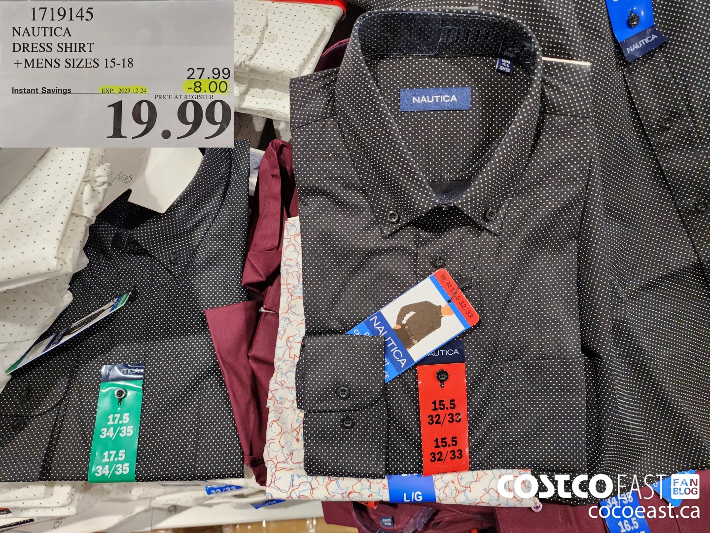 1719145 NAUTICA DRESS SHIRT +MENS SIZES 15-18 ($8.00 INSTANT SAVINGS EXPIRES ON 2023-12-24) $19.99