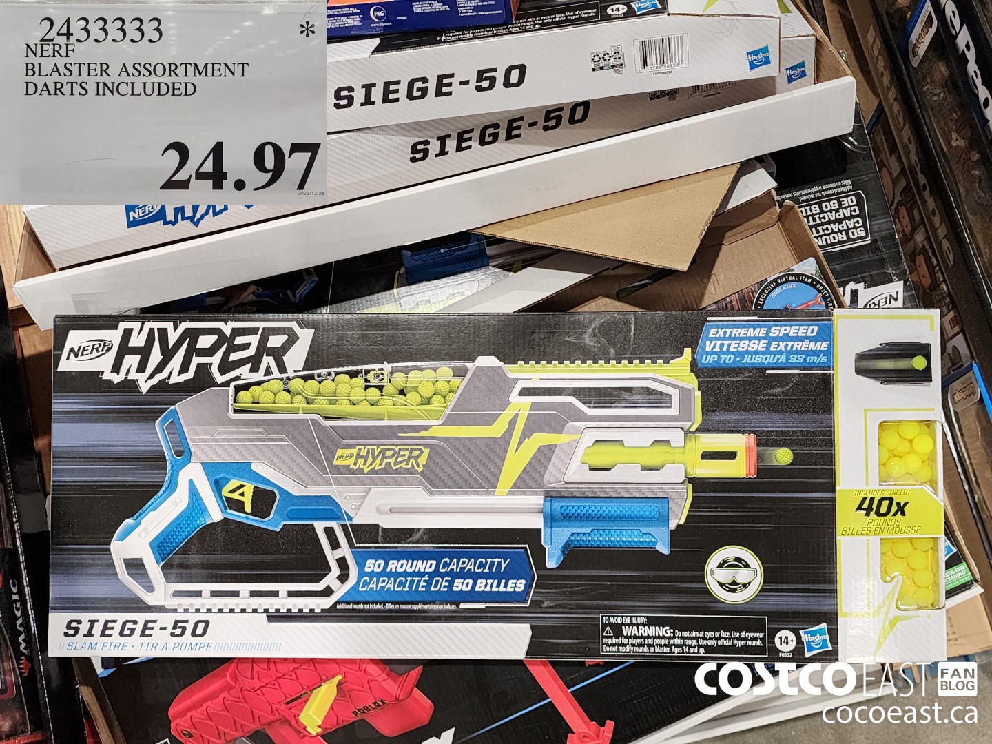 2433333 NERF BLASTER ASSORTMENT DARTS INCLUDED $24.97