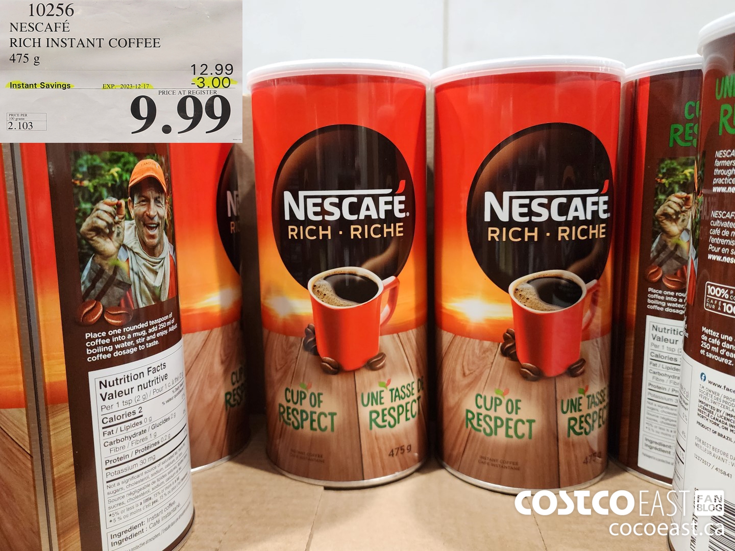 10256 NESCAFE RICH INSTANT COFFEE 475 G ($3.00 INSTANT SAVINGS EXPIRES ON 2023-12-17) $9.99