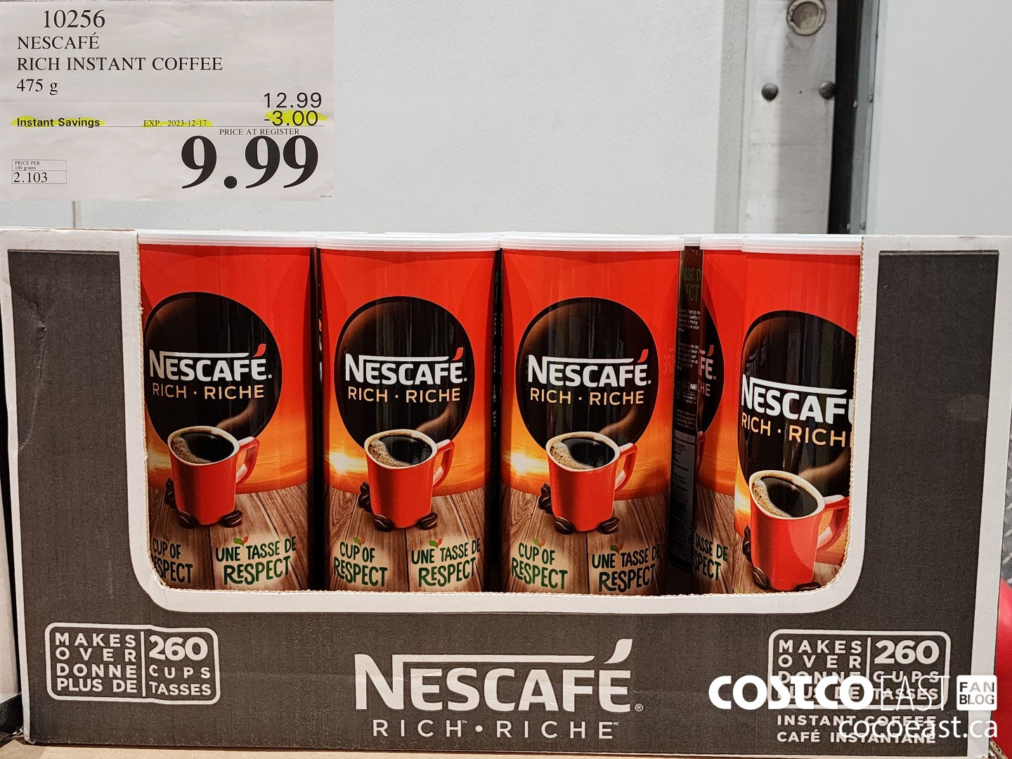 10256 NESCAFE RICH INSTANT COFFEE 475 G ($3.00 INSTANT SAVINGS EXPIRES ON 2023-12-17) $9.99