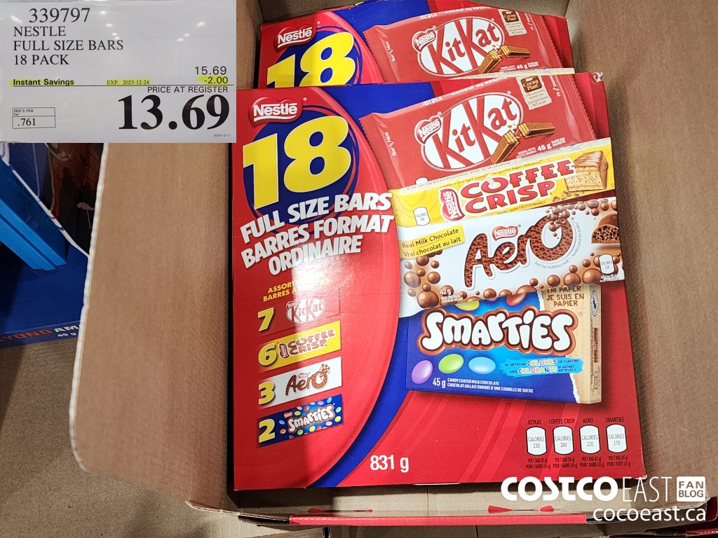339797 NESTLE FULL SIZE BARS PACK OF 18 ($2.00 INSTANT SAVINGS EXPIRES ON 2023-12-24) $13.69
