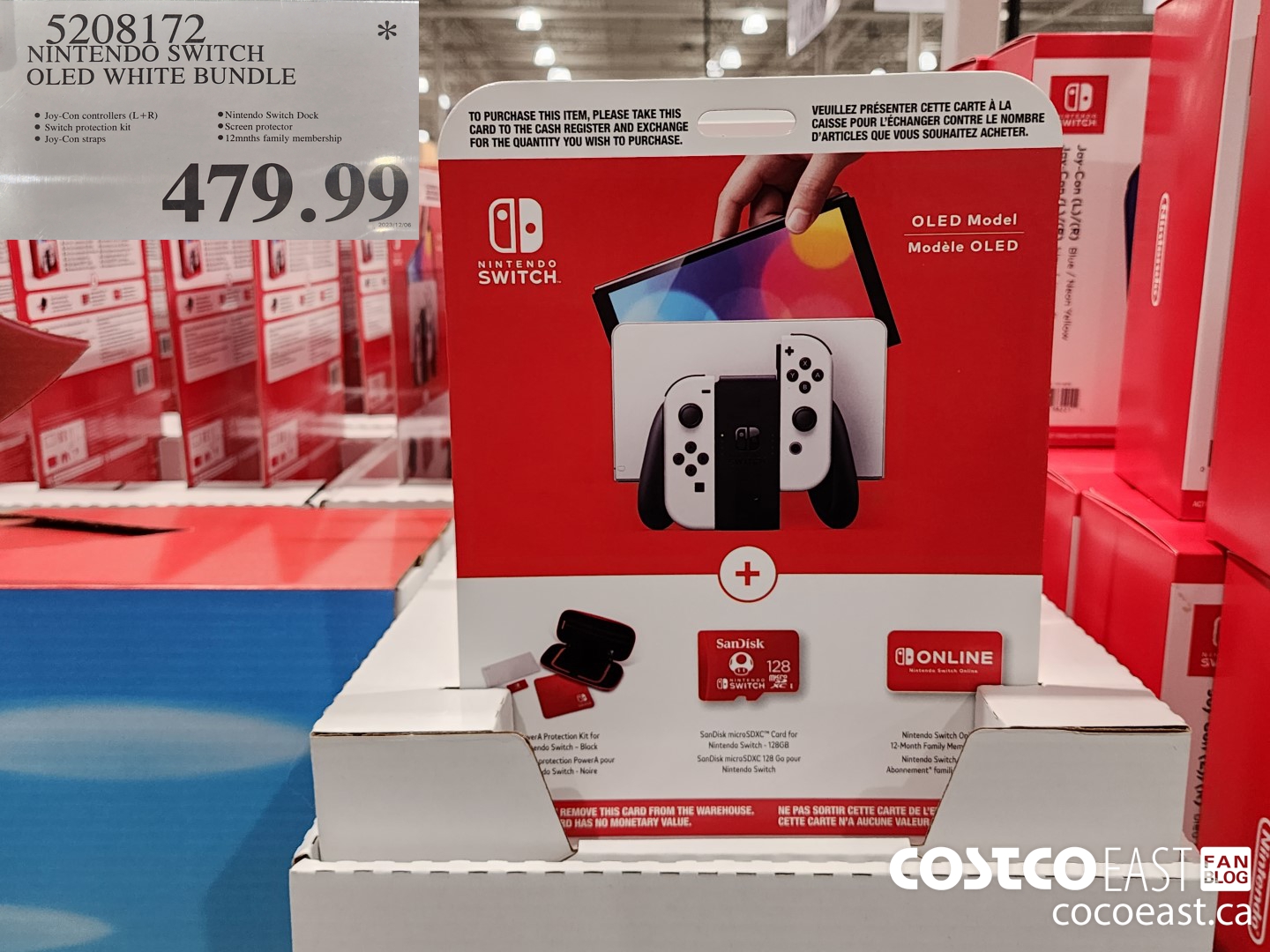 5208172 NINTENDO SWITCH OLED WHITE BUNDLE $479.99