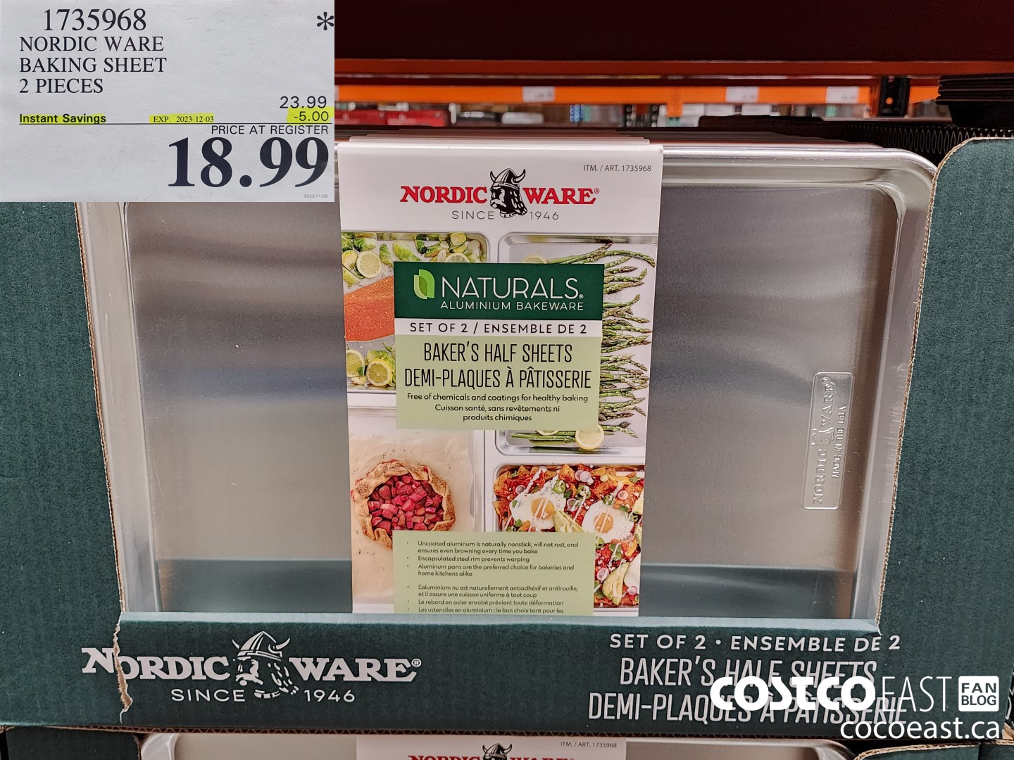 1735968 NORDIC WARE BAKING SHEET 2 PIECES ($5.00 INSTANT SAVINGS EXPIRES ON 2023-12-03) $18.99