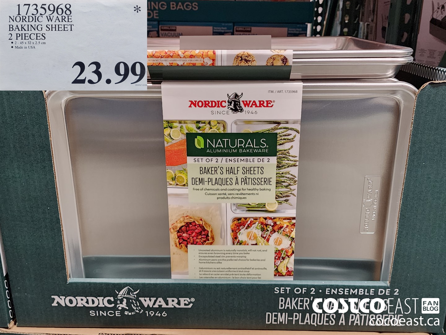 1735968 NORDIC WARE BAKING SHEET 2 PIECES $23.99