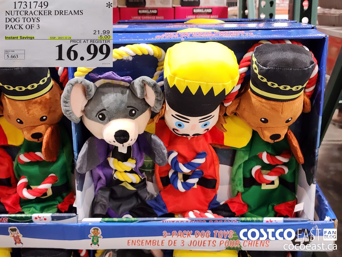 1731749 NUTCRACKER DREAMS DOG TOYS PACK OF 3 ($5.00 INSTANT SAVINGS EXPIRES ON 2023-12-24) $16.99