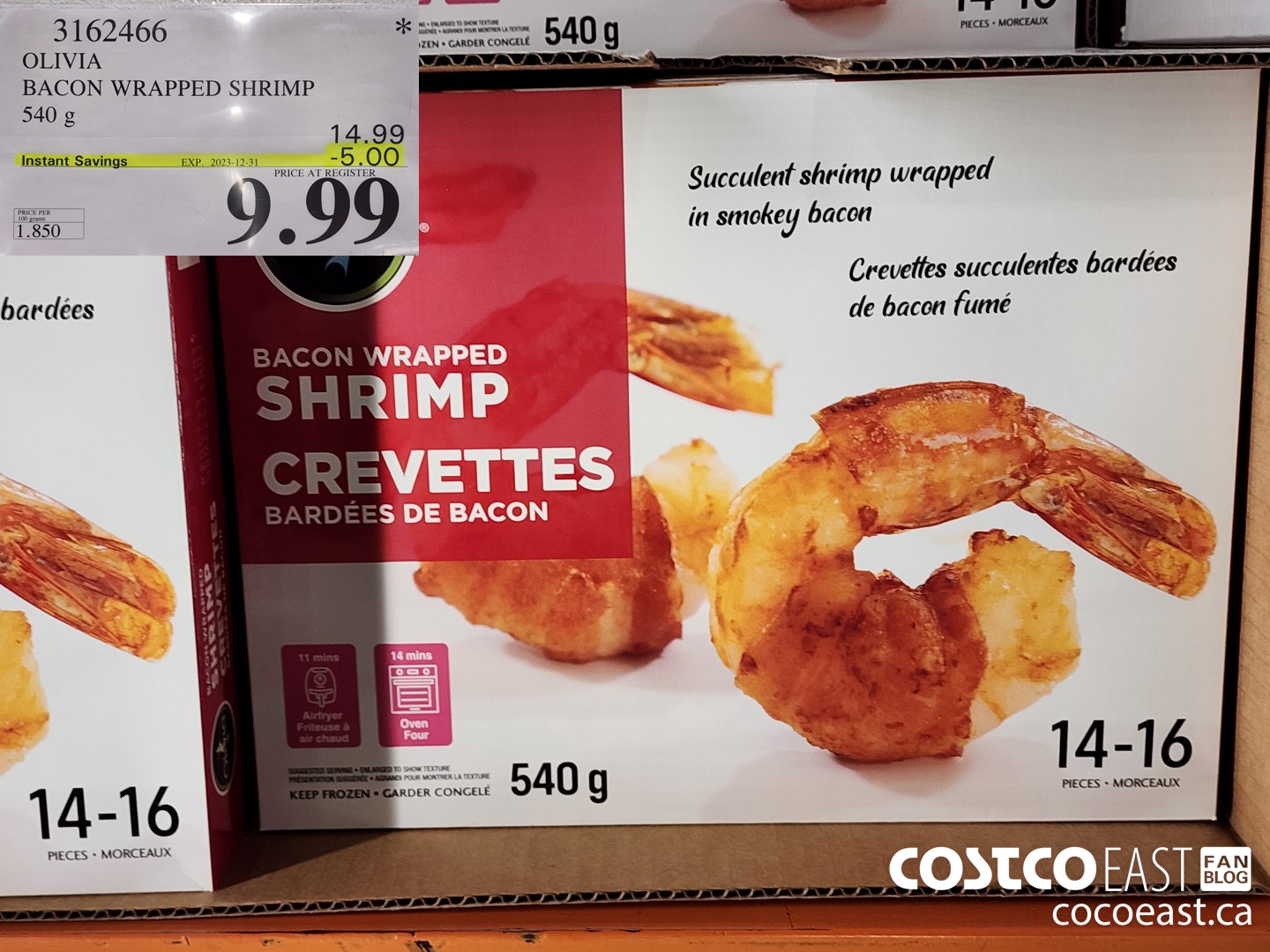 3162466 OLIVIA BACON WRAPPED SHRIMP 540 g ($5.00 INSTANT SAVINGS EXPIRES ON 2023-12-31) $9.99