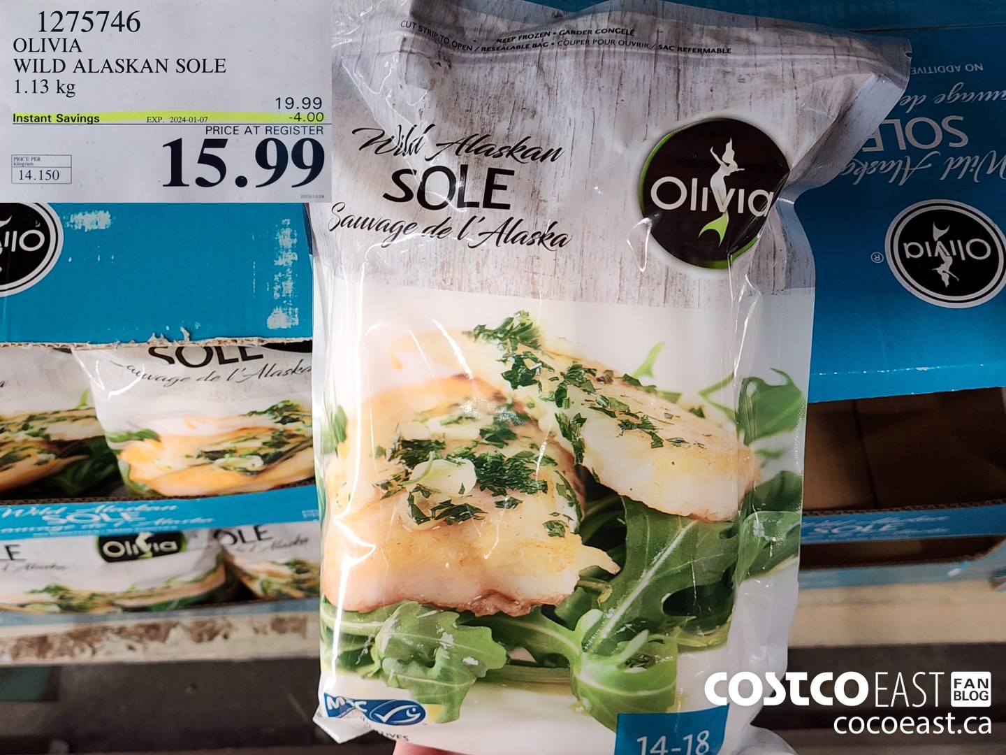 1275746 OLIVIA WILD ALASKAN SOLE 1.13 kg ($4.00 INSTANT SAVINGS EXPIRES ON 2024-01-07) $15.99