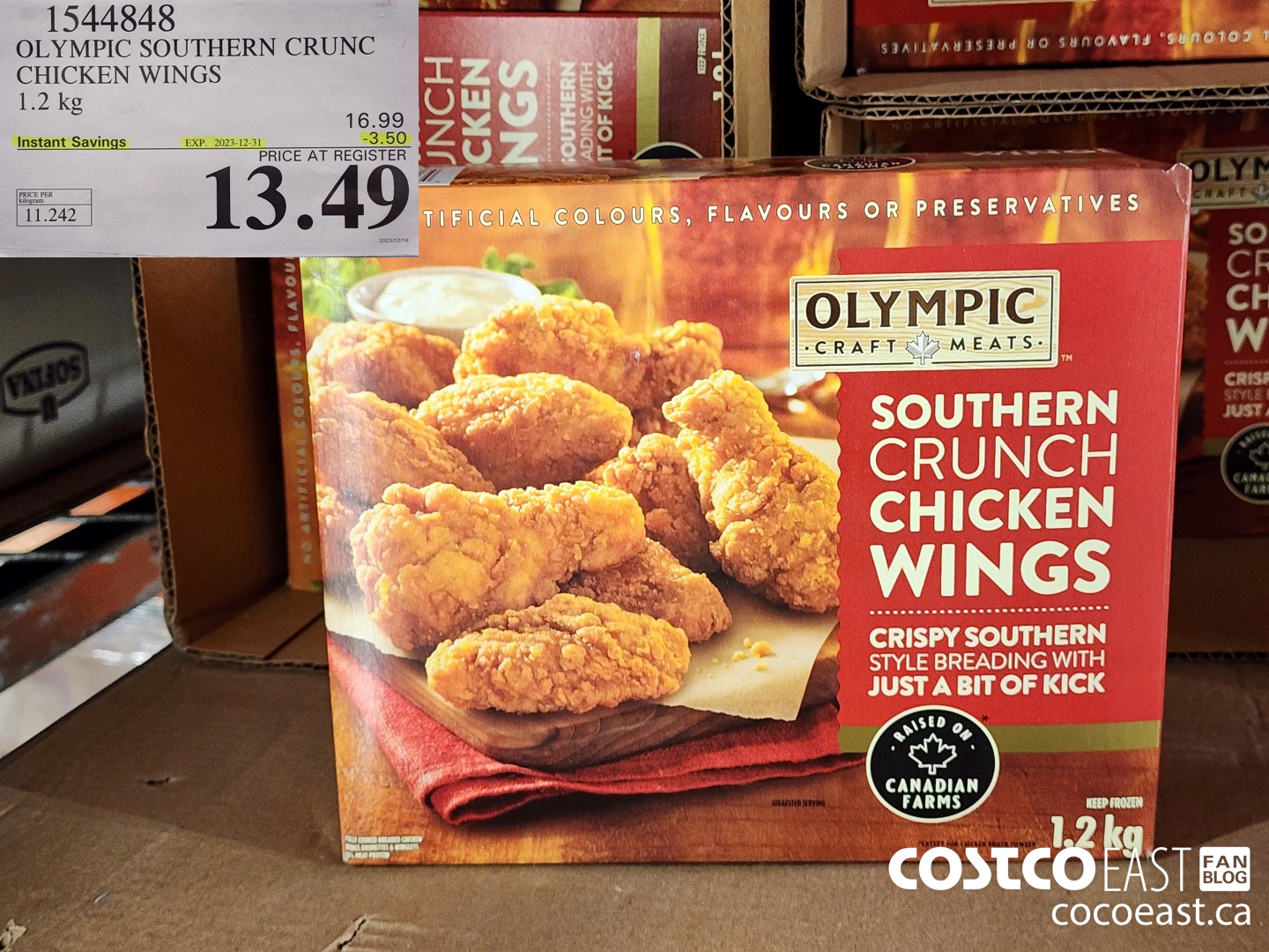 1544848 OLYMPIC SOUTHERN CRUNCH CHICKEN WINGS 1.2 kg ($3.50 INSTANT SAVINGS EXPIRES ON 2023-12-31) $13.49