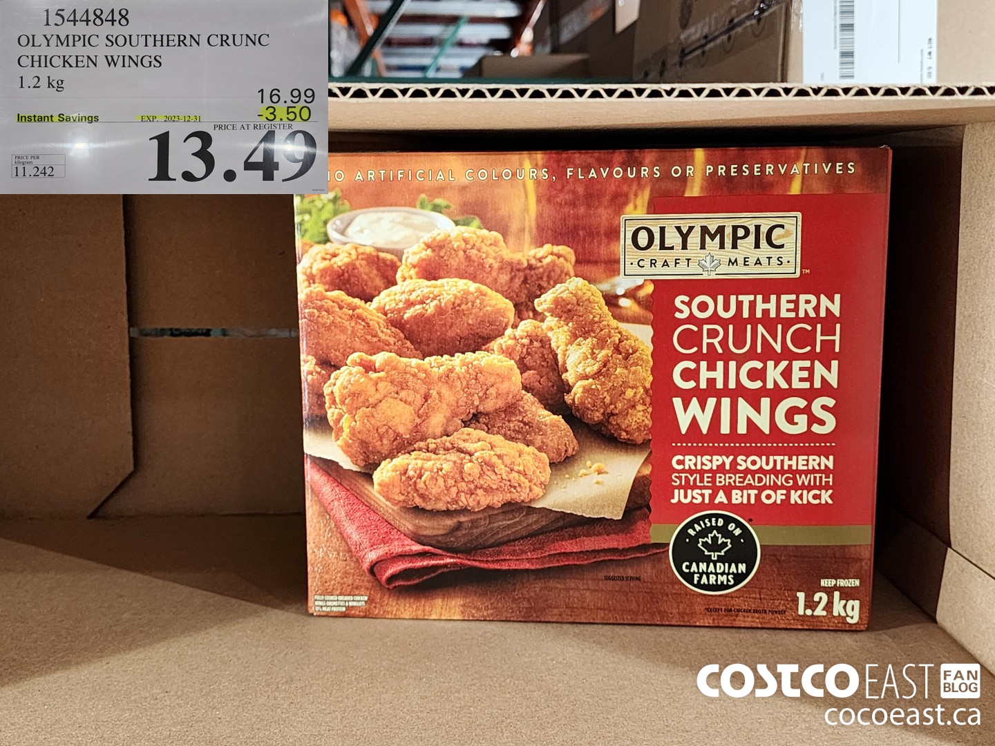 1544848 OLYMPIC SOUTHERN CRUNCH CHICKEN WINGS 1.2 kg ($3.50 INSTANT SAVINGS EXPIRES ON 2023-12-31) $13.49