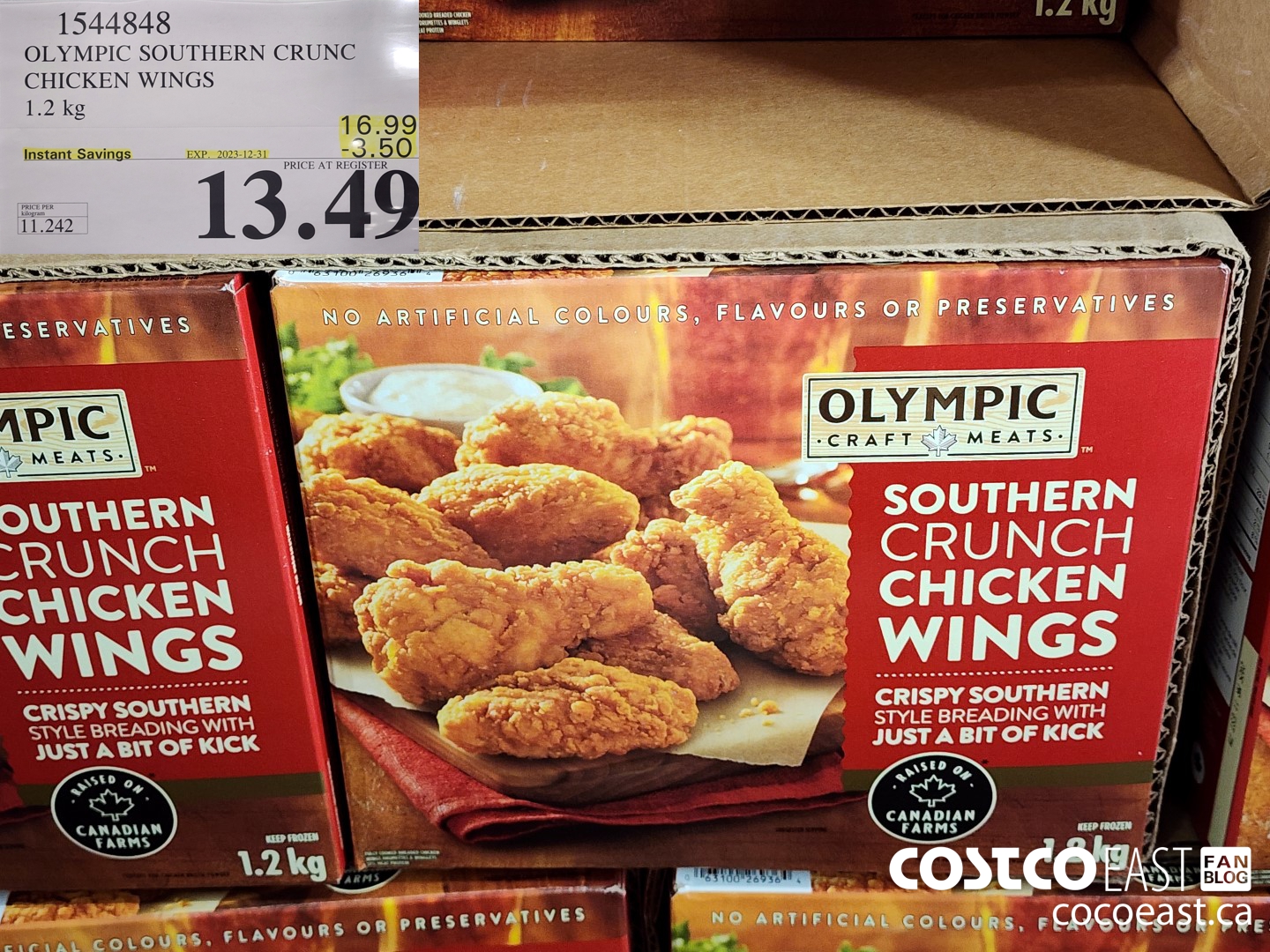 1544848 OLYMPIC SOUTHERN CRUNCH CHICKEN WINGS 1.2 kg ($3.50 INSTANT SAVINGS EXPIRES ON 2023-12-31) $13.49