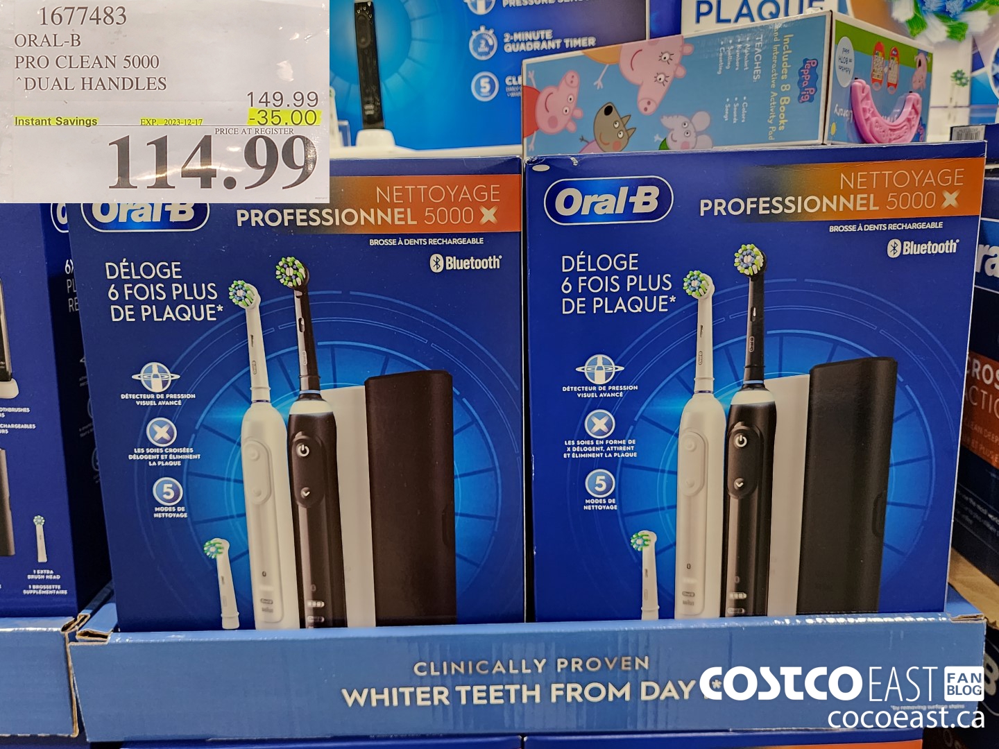 1677483 ORAL-B PRO CLEAN 5000 DUAL HANDLES ($35.00 INSTANT SAVINGS EXPIRES ON 2023-12-17) $114.99