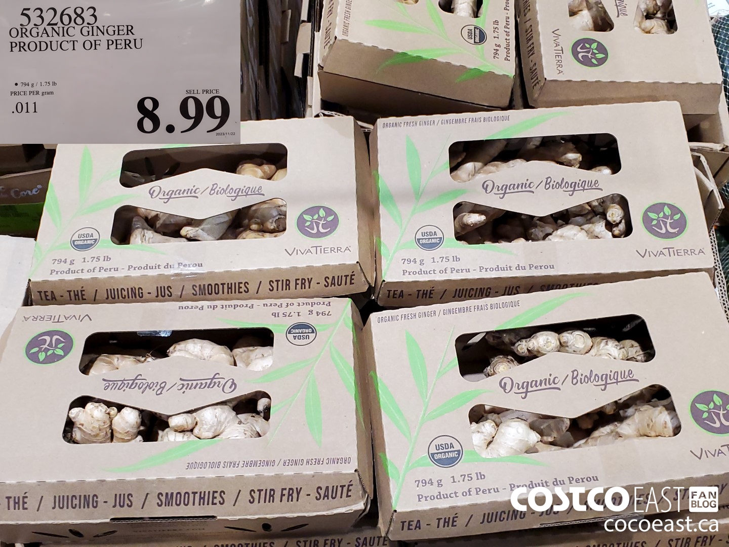 532683 ORGANIC GINGER PRODUCT OF PERU $8.99