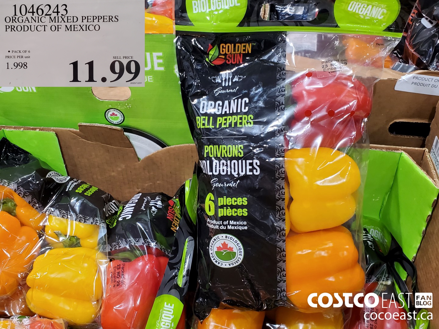 1046243 ORGANIC MIXED PEPPERS PRODUCT OF MEXICO $11.99
