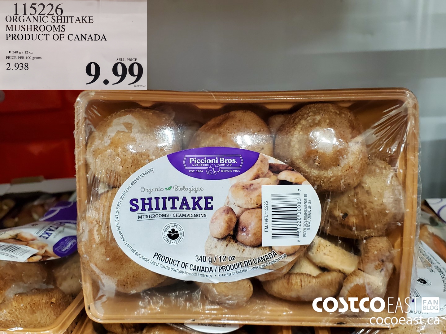115226 ORGANIC SHIITAKE MUSHROOMS PRODUCT OF CANADA $9.99
