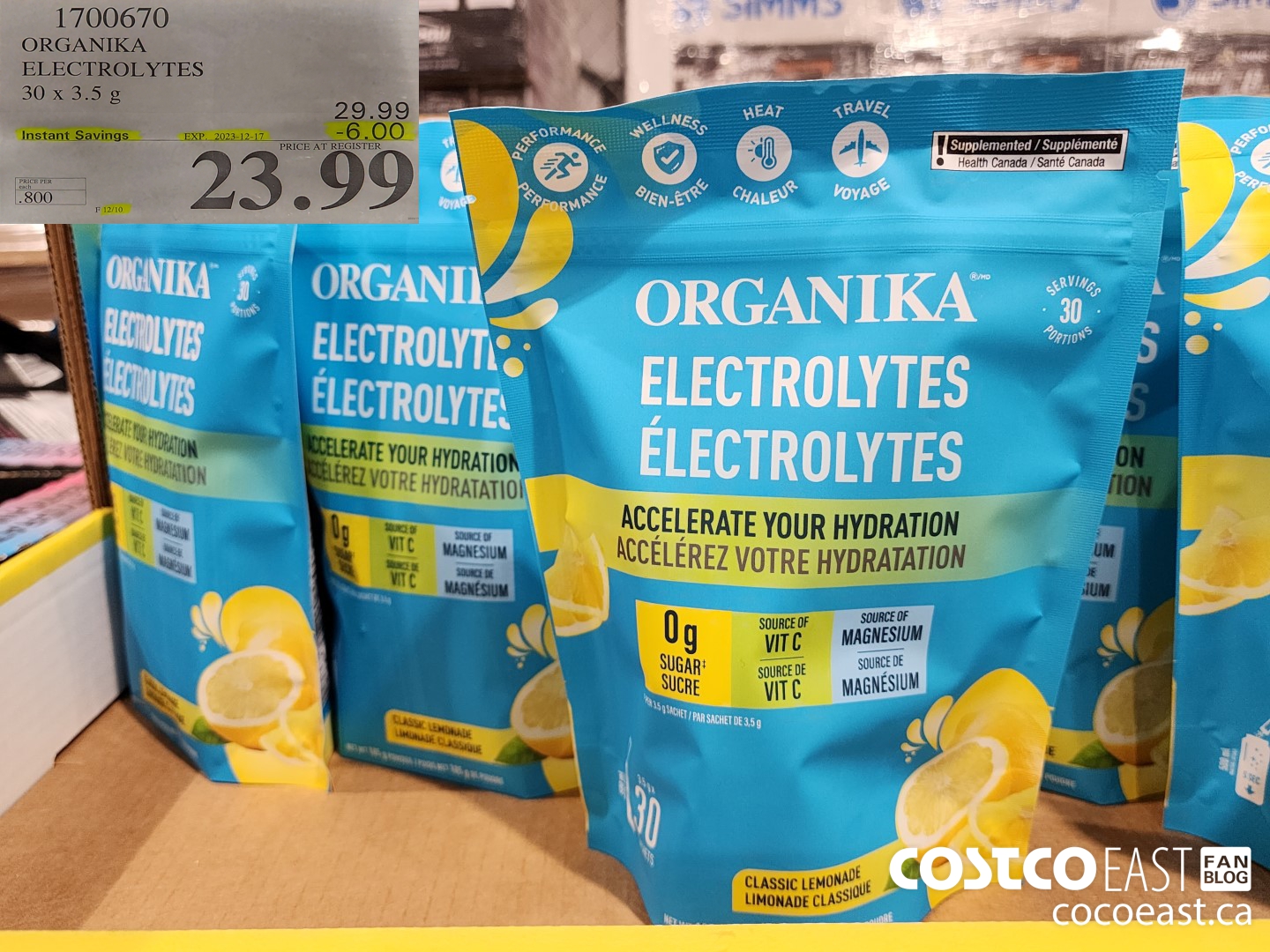 1700670 ORGANIKA ELECTROLYTES 30 X 3.5 G ($6.00 INSTANT SAVINGS EXPIRES ON 2023-12-17) $23.99
