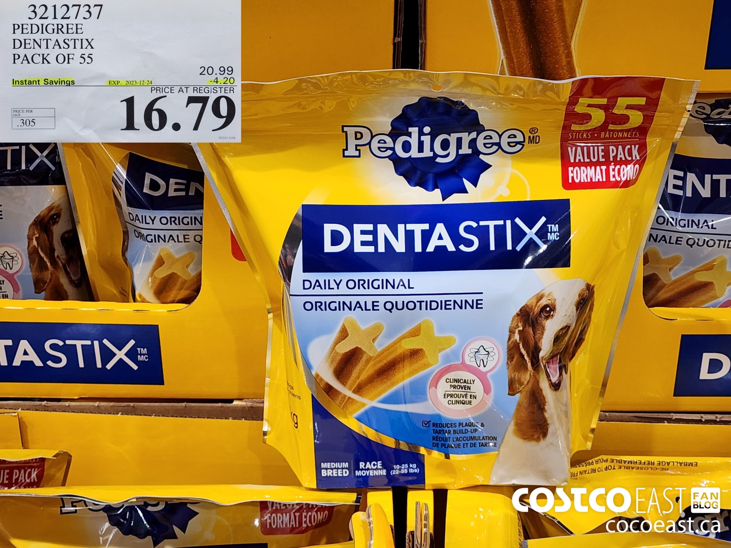 3212737 PEDIGREE DENTASTIX pack of 55 ($4.20 INSTANT SAVINGS EXPIRES ON 2023-12-24) $16.79