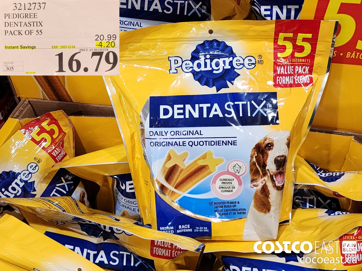 3212737 PEDIGREE DENTASTIX pack of 55 ($4.20 INSTANT SAVINGS EXPIRES ON 2023-12-24) $16.79
