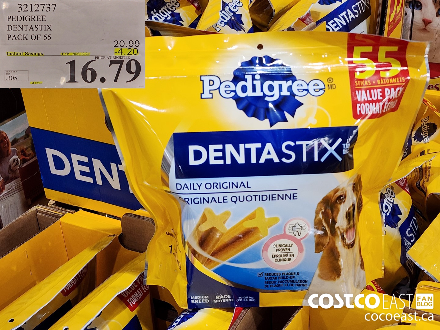 3212737 PEDIGREE DENTASTIX pack of 55 ($4.20 INSTANT SAVINGS EXPIRES ON 2023-12-24) $16.79