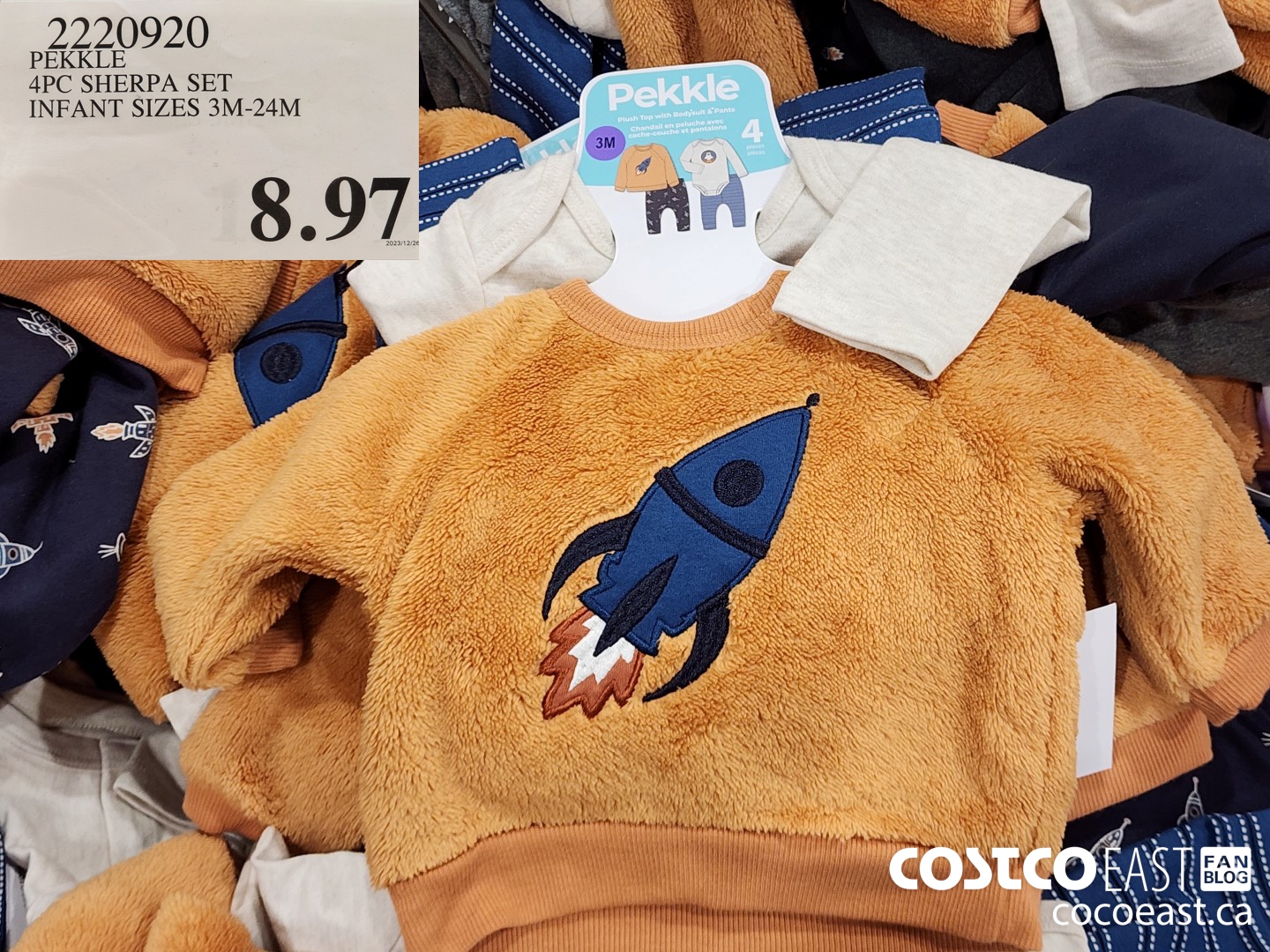 2220920 PEKKLE 4PC SHERPA SET INFANT SIZES 3M-24M $8.97