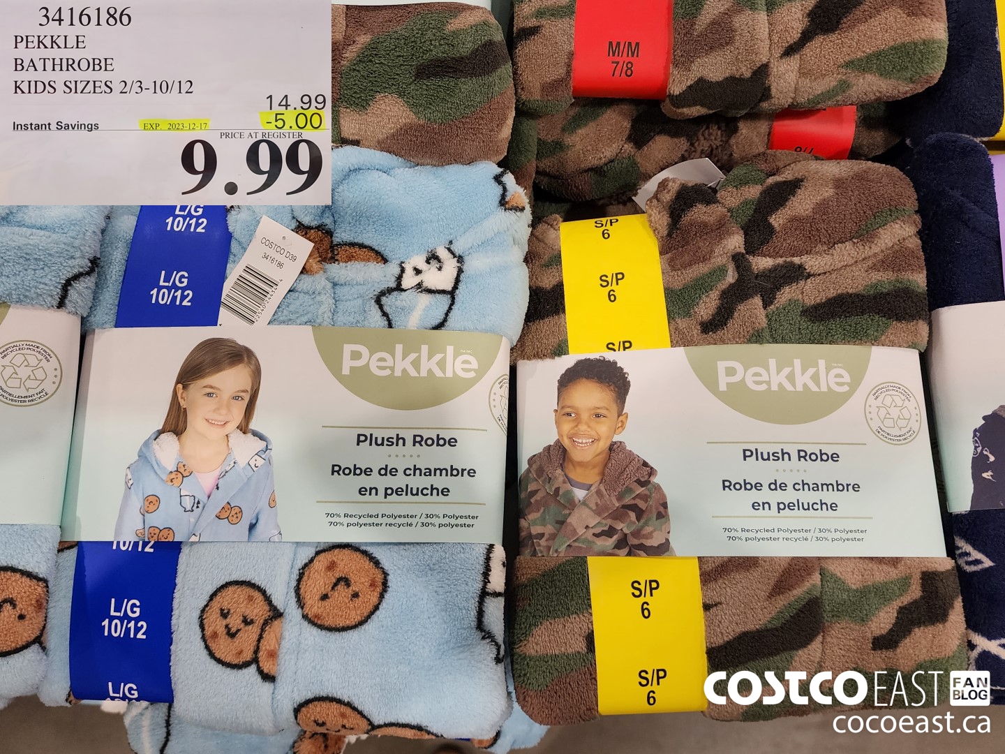 3416186 PEKKLE BATHROBE KIDS SIZES 2/3-10/12 ($5.00 INSTANT SAVINGS EXPIRES ON 2023-12-17) $9.99