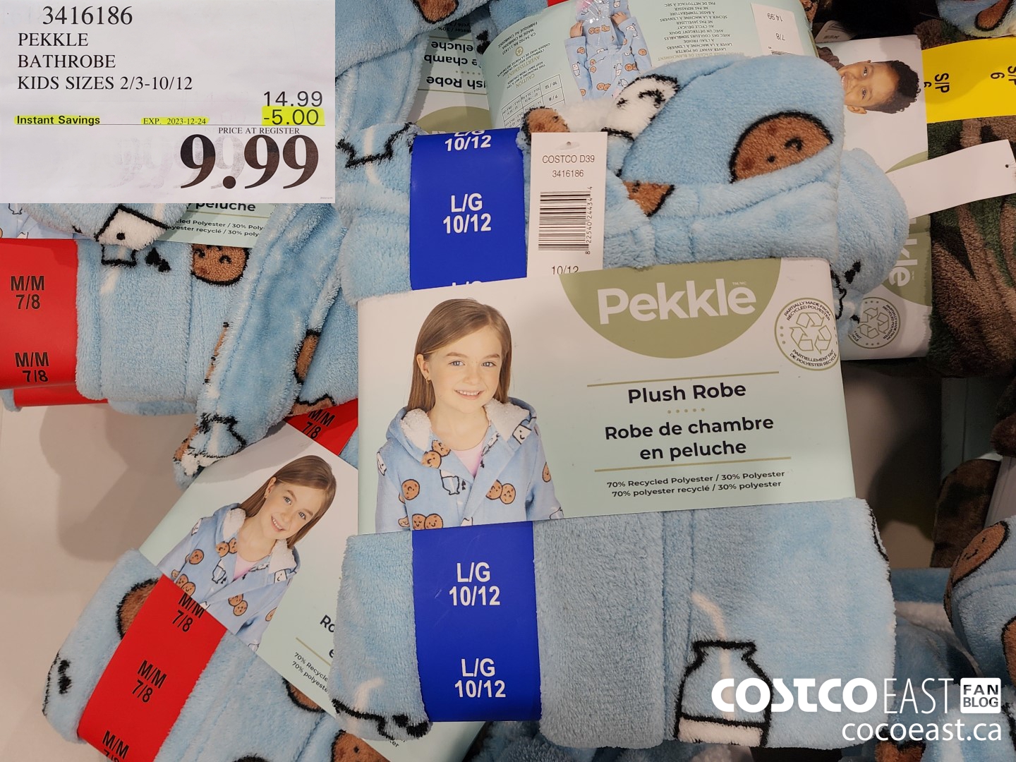 3416186 PEKKLE BATHROBE KIDS SIZES 2/3-10/12 ($5.00 INSTANT SAVINGS EXPIRES ON 2023-12-24) $9.99