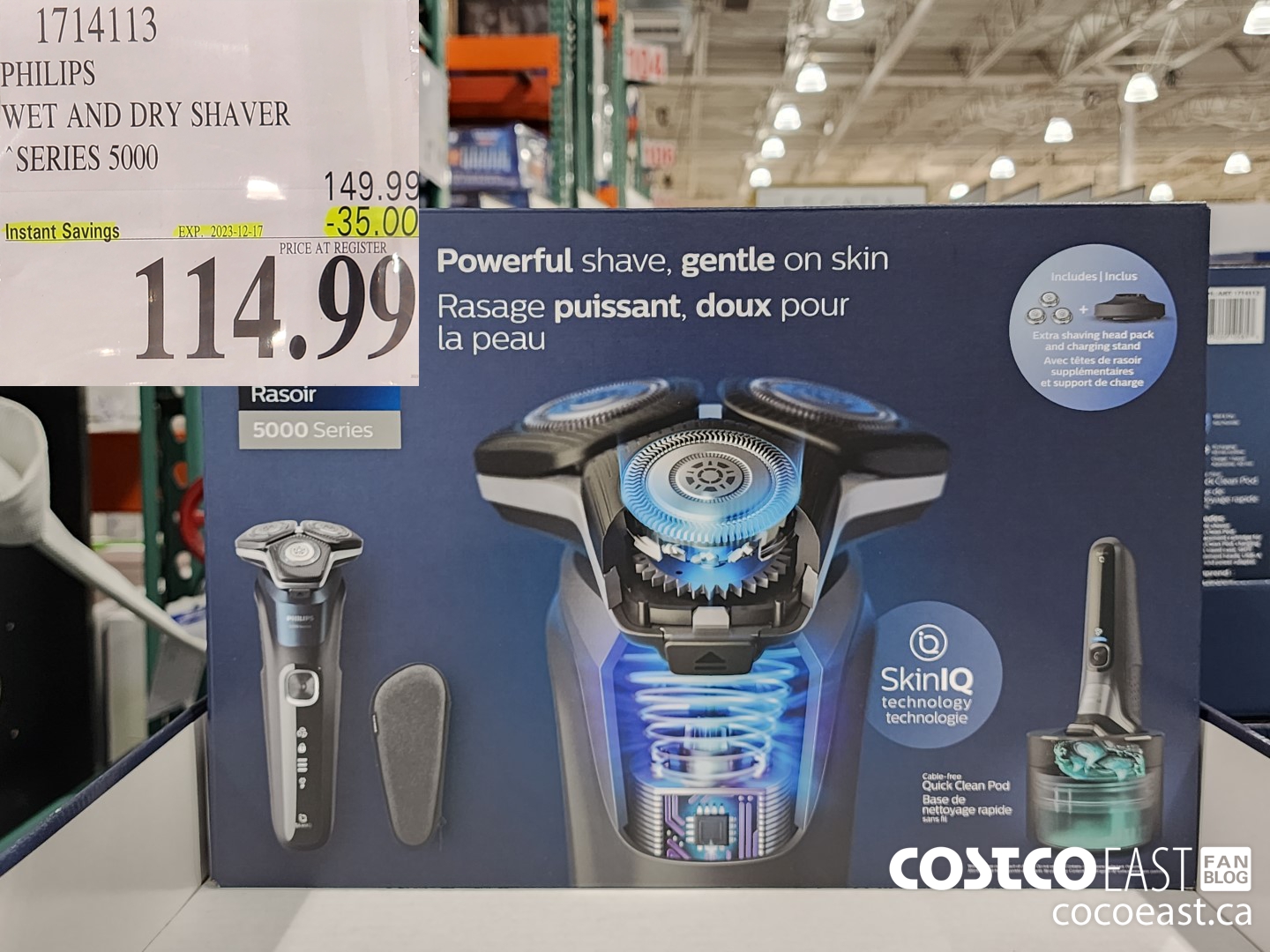 1714113 PHILIPS WET AND DRY SHAVER “SERIES 5000 ($35.00 INSTANT SAVINGS EXPIRES ON 2023-12-17) $114.99