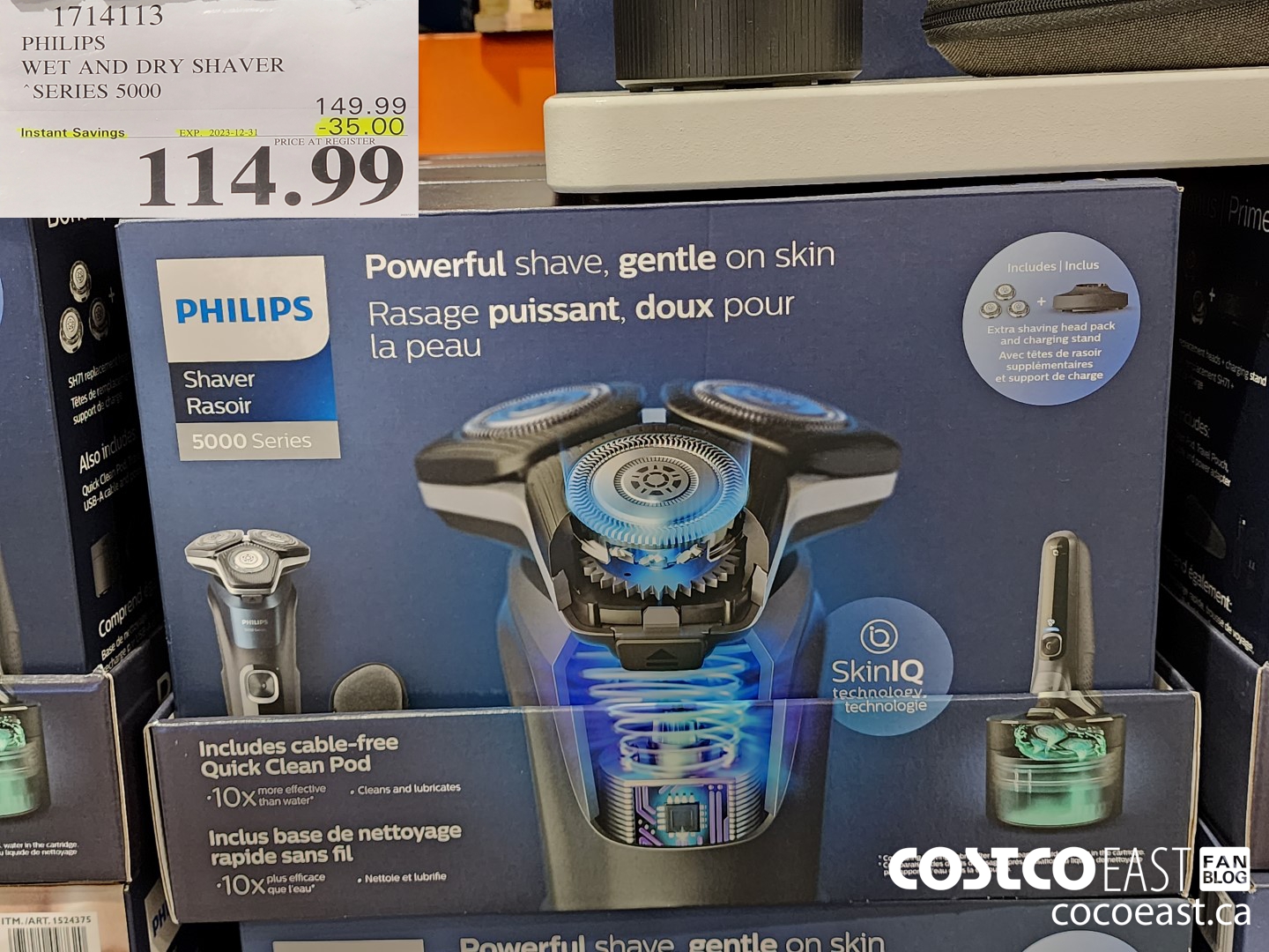 1714113 PHILIPS WET AND DRY SHAVER “SERIES 5000 ($35.00 INSTANT SAVINGS EXPIRES ON 2023-12-31) $114.99
