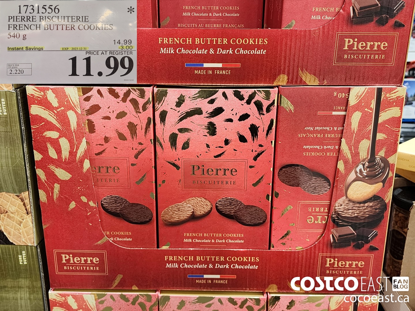 1731556 PIERRE BISCUITERIE FRENCH BUTTER COOKIES 540 g ($3.00 INSTANT SAVINGS EXPIRES ON 2023-12-31) $11.99