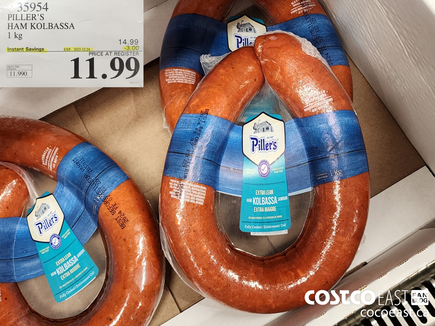 35954 PILLER'S HAM KOLBASSA 1 KG ($3.00 INSTANT SAVINGS EXPIRES ON 2023-12-24) $11.99