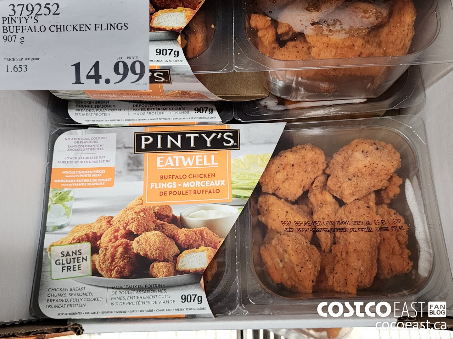 379252 PINTY'S BUFFALO CHICKEN FLINGS 907 g $14.99