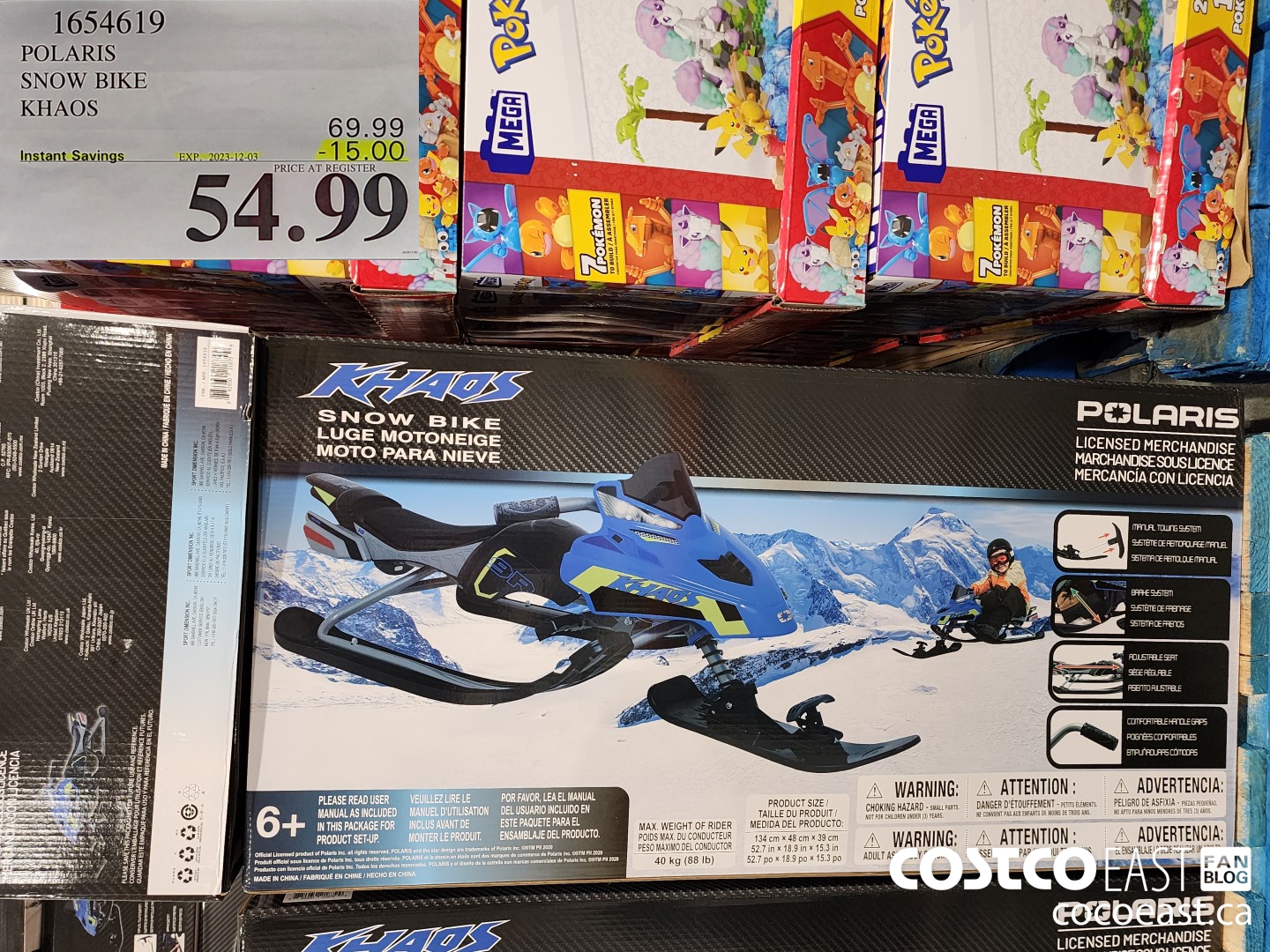 1654619 POLARIS SNOW BIKE KHAOS ($15.00 INSTANT SAVINGS EXPIRES ON 2023-12-03) $54.99