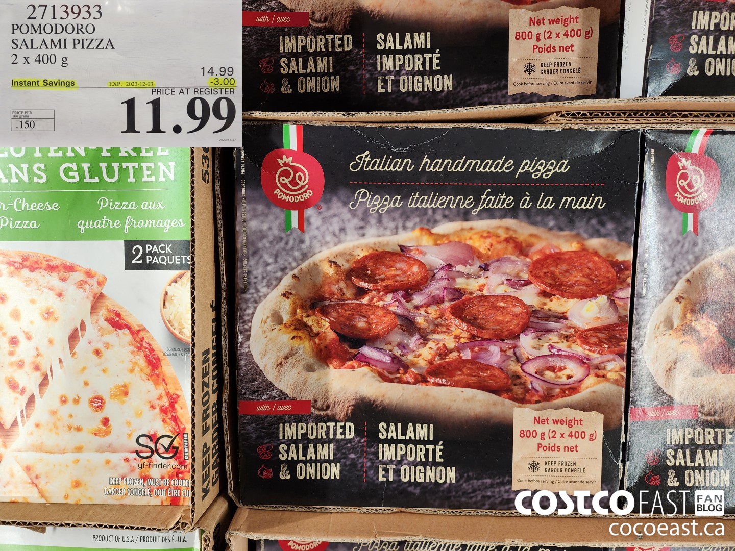 2713933 POMODORO SALAMI PIZZA 2 x 400 G ($3.00 INSTANT SAVINGS EXPIRES ON 2023-12-03) $11.99
