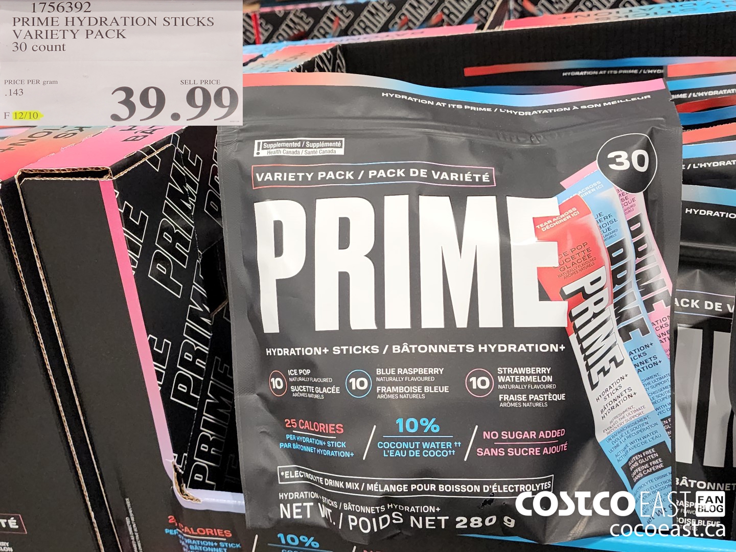 1756392 PRIME HYDRATION STICKS VARIETY PACK 30 count $39.99
