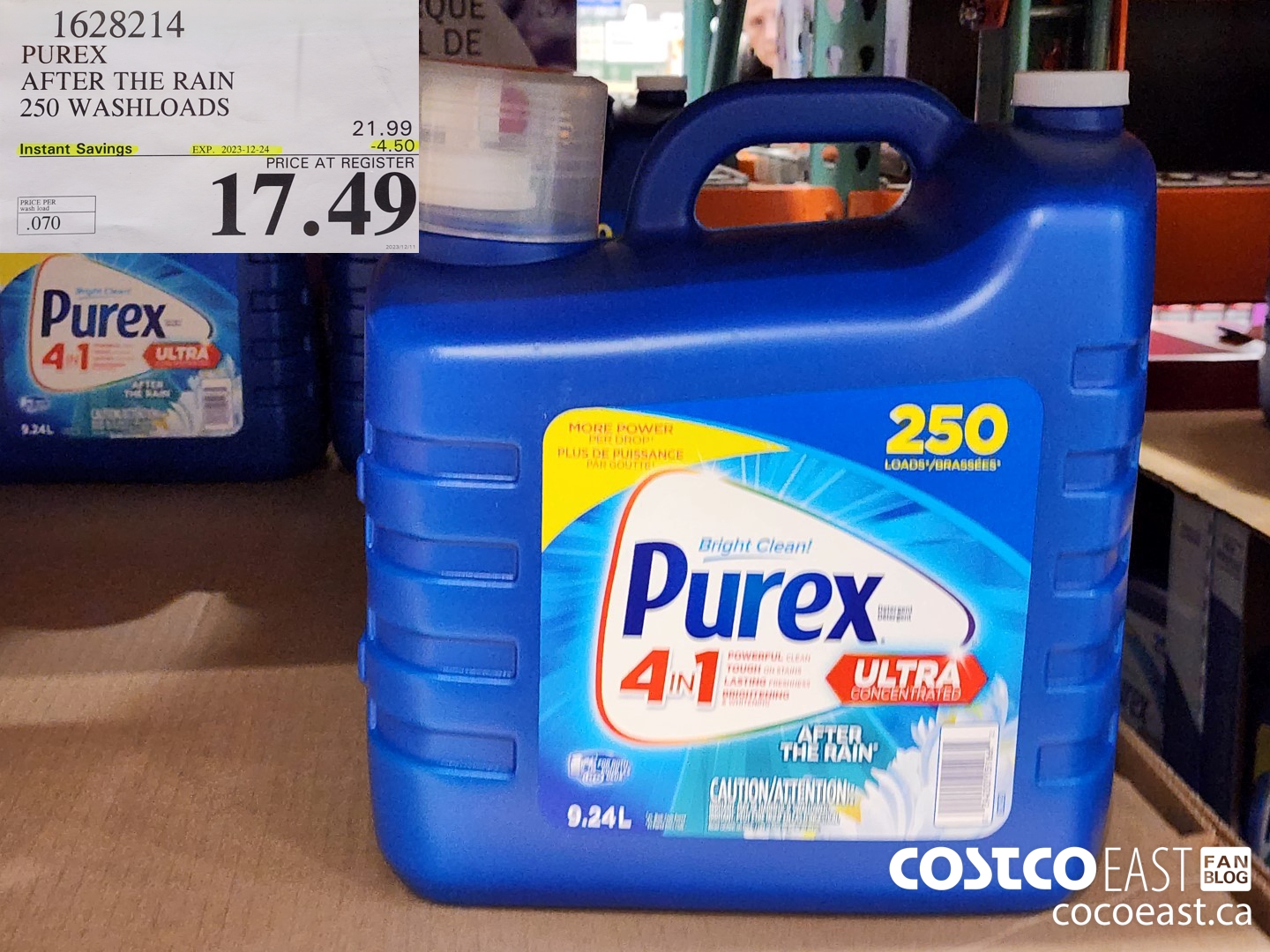 1628214 PUREX AFTER THE RAIN 250 washloads ($4.50 INSTANT SAVINGS EXPIRES ON 2023-12-24) $17.49