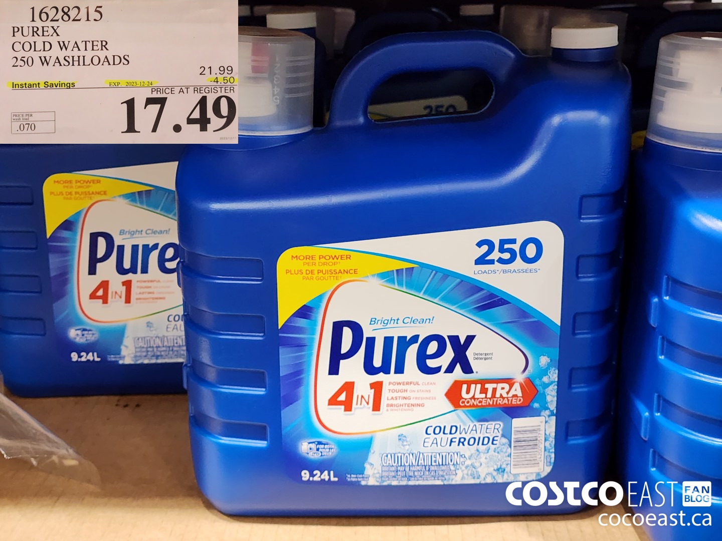 1628215 PUREX COLD WATER 250 washloads ($4.50 INSTANT SAVINGS EXPIRES ON 2023-12-24) $17.49