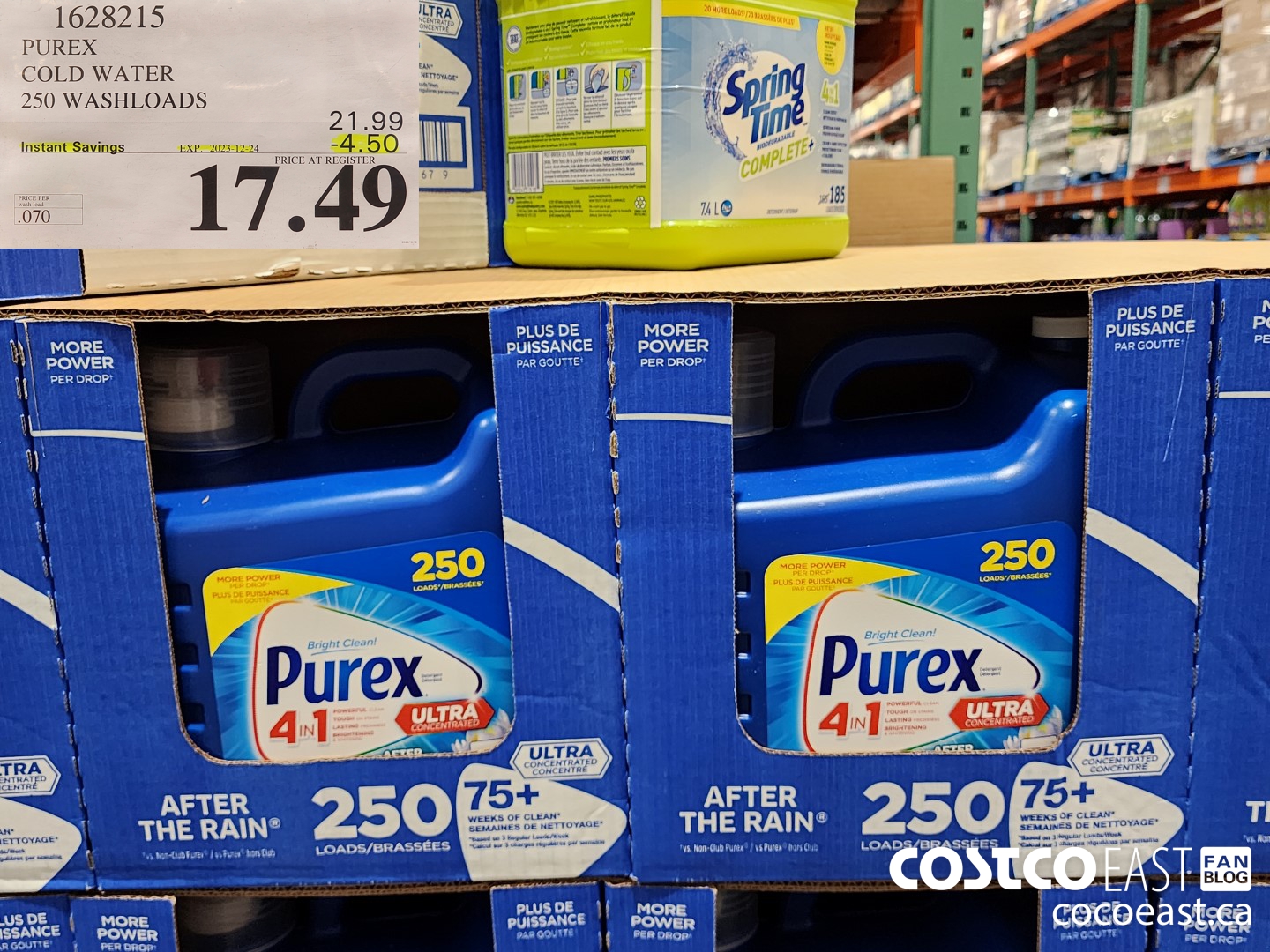 1628215 PUREX COLD WATER 250 washloads ($4.50 INSTANT SAVINGS EXPIRES ON 2023-12-24) $17.49
