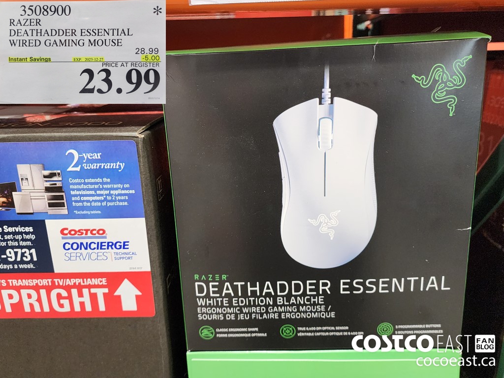 3508900 RAZER DEATHADDER ESSENTIAL WIRED GAMING MOUSE ($5.00 INSTANT SAVINGS EXPIRES ON 2023-12-27) $23.99