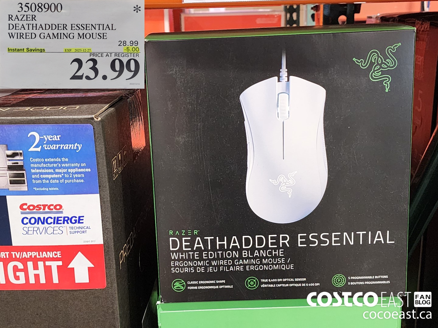 3508900 RAZER DEATHADDER ESSENTIAL WIRED GAMING MOUSE ($5.00 INSTANT SAVINGS EXPIRES ON 2023-12-27) $23.99
