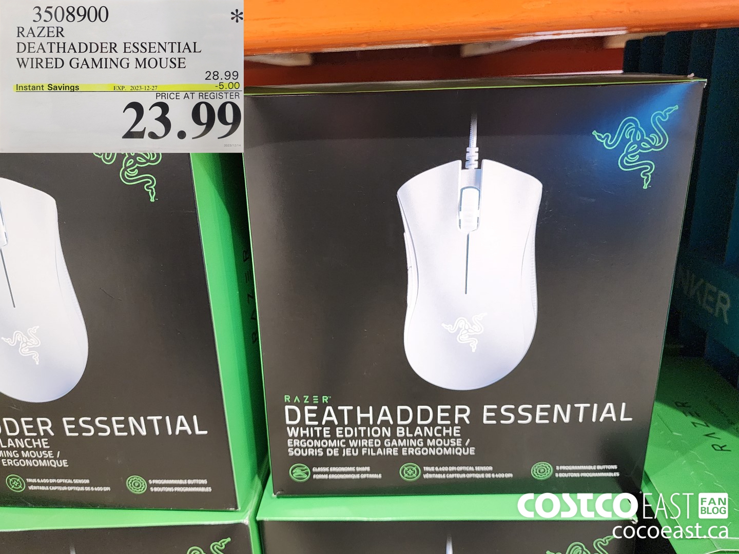 3508900 RAZER DEATHADDER ESSENTIAL WIRED GAMING MOUSE ($5.00 INSTANT SAVINGS EXPIRES ON 2023-12-27) $23.99