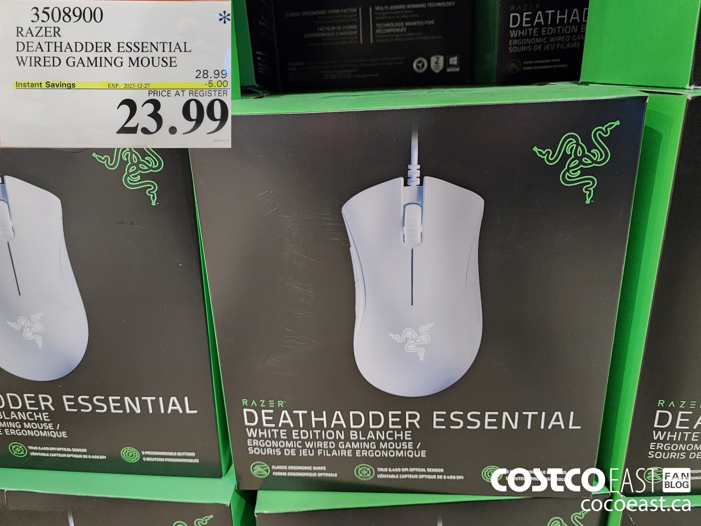 3508900 RAZER DEATHADDER ESSENTIAL WIRED GAMING MOUSE ($5.00 INSTANT SAVINGS EXPIRES ON 2023-12-27) $23.99