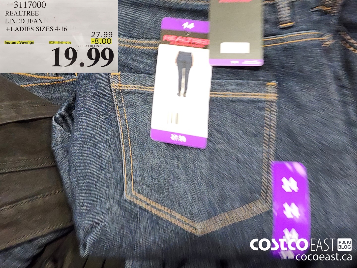 3117000 REALTREE LINED JEAN + LADIES SIZES 4-16 ($8.00 INSTANT SAVINGS EXPIRES ON 2023-12-31) $19.99