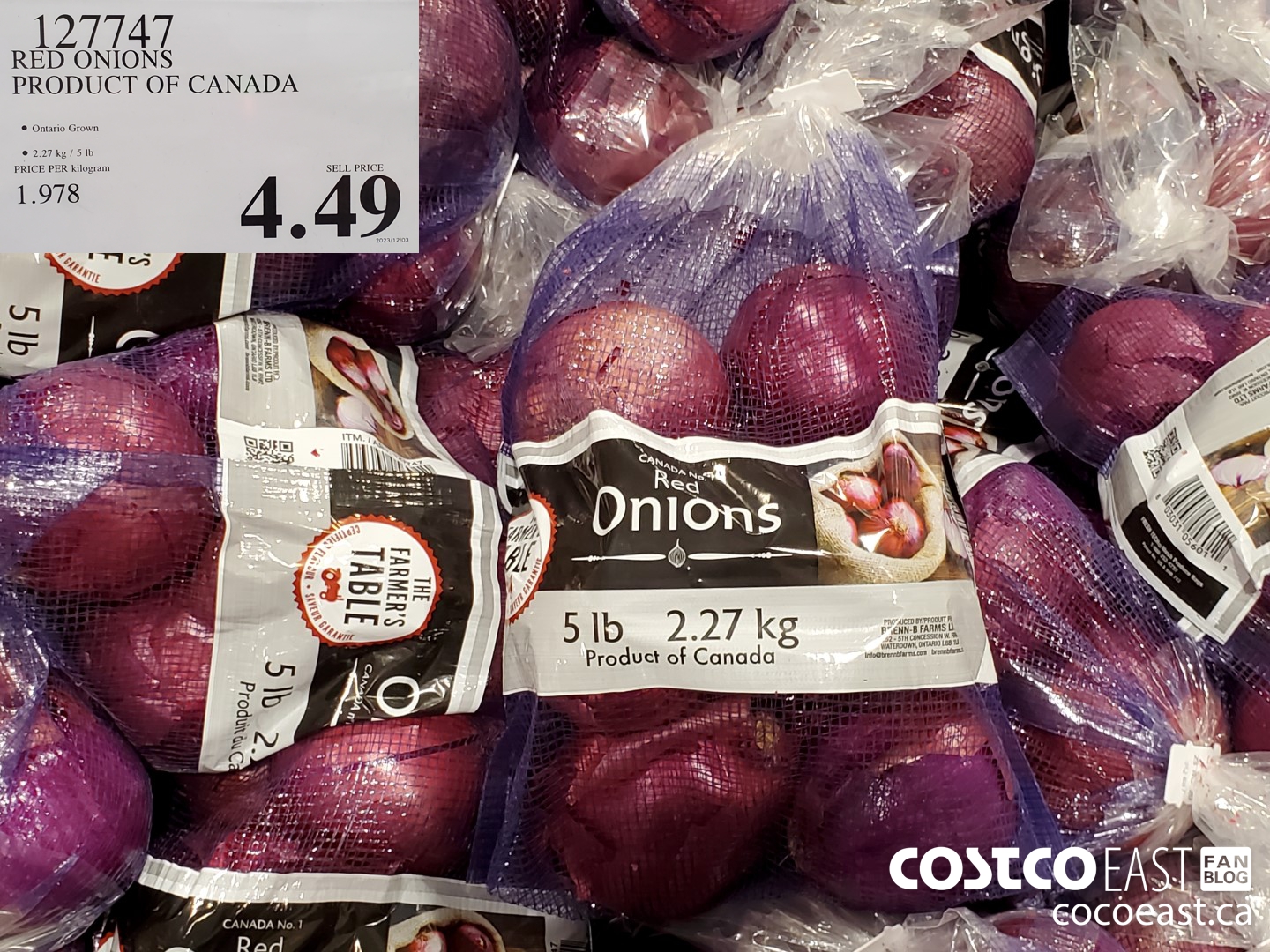 127747 RED ONIONS PRODUCT OF CANADA $4.99