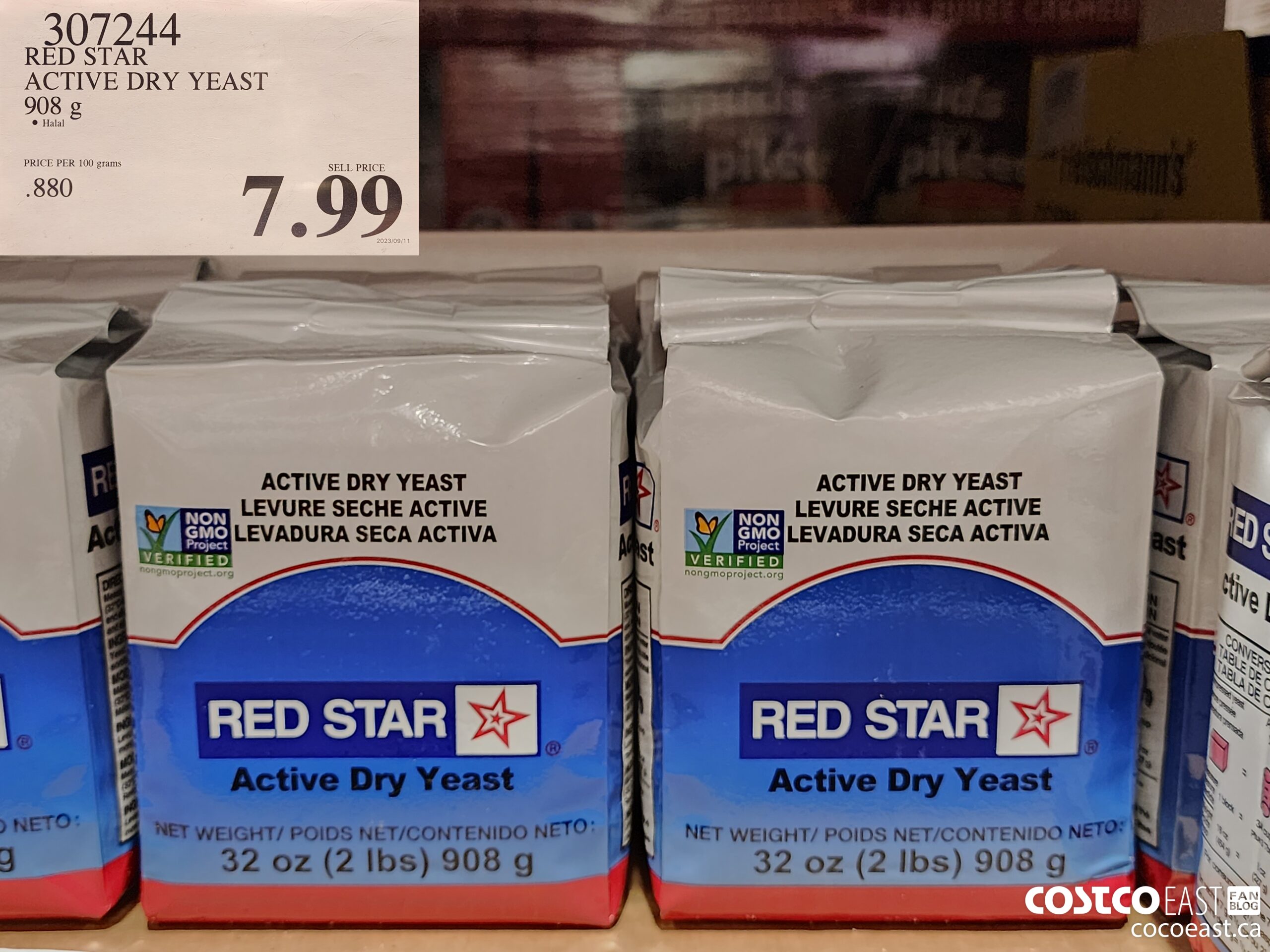 307244 RED STAR ACTIVE DRY YEAST 908 G $7.99