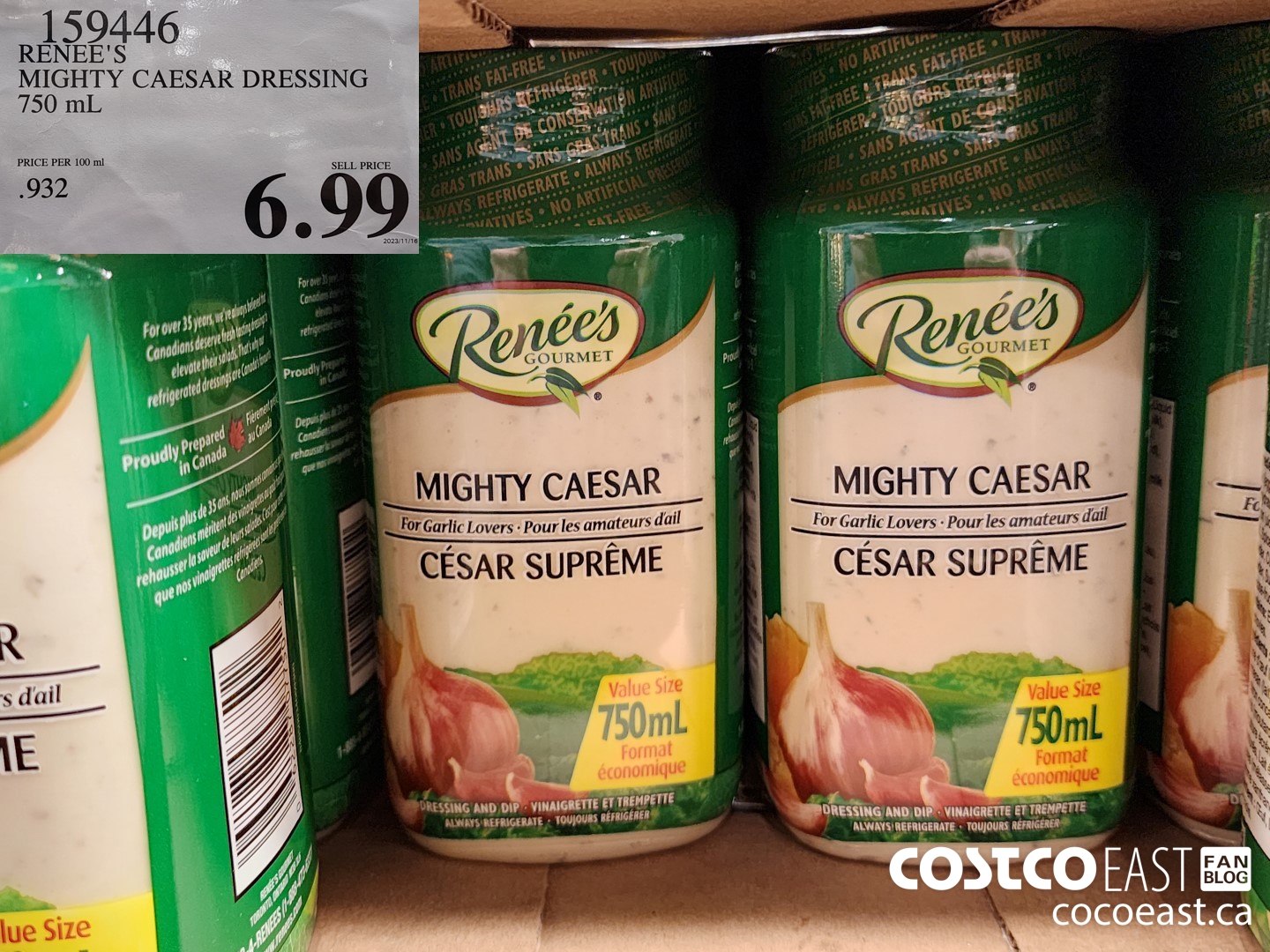 159446 RENEE'S MIGHTY CAESAR DRESSING 750 ML $6.99