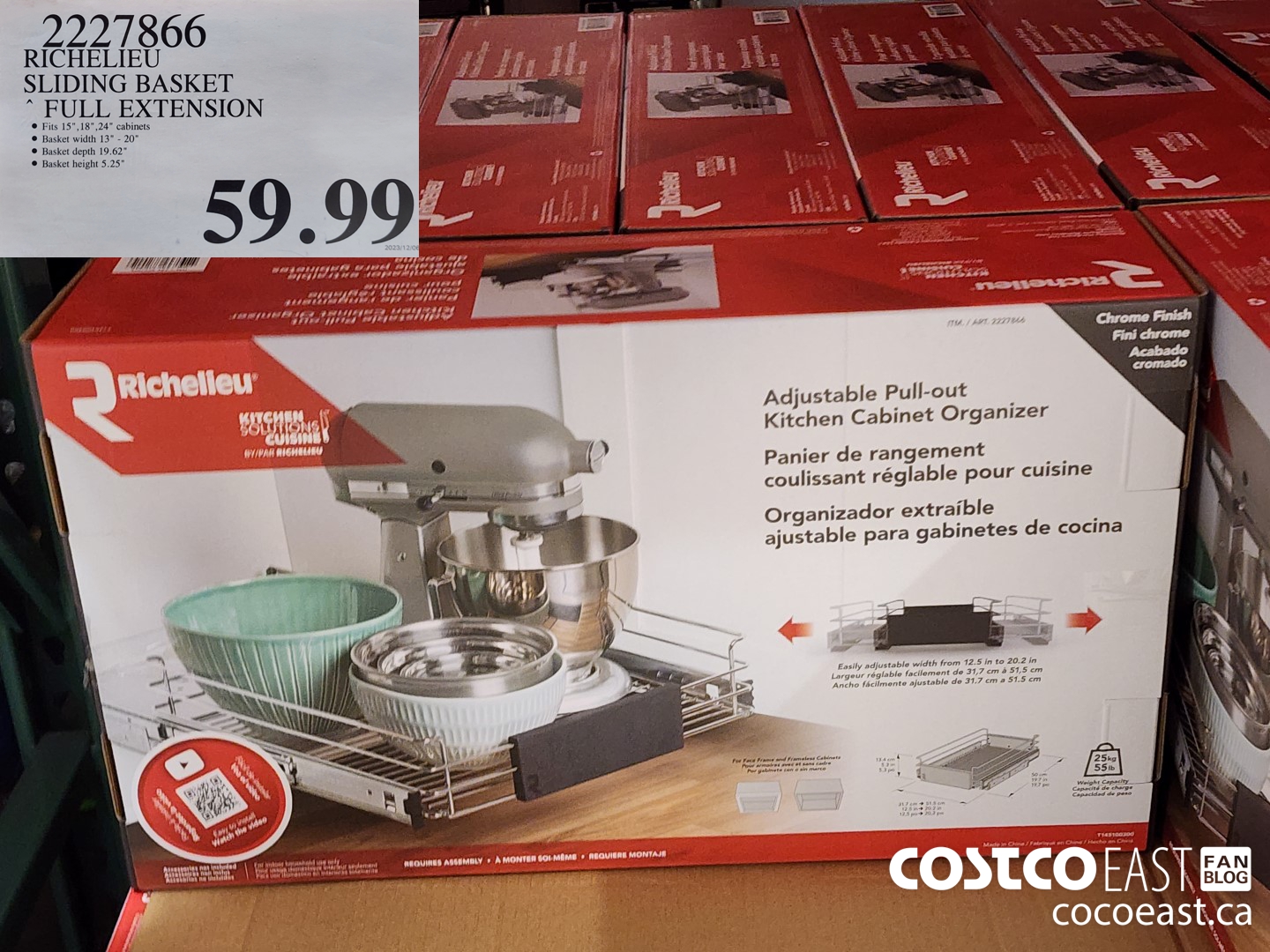 2227866 RICHELIEU SLIDING BASKET FULL EXTENSION $59.99