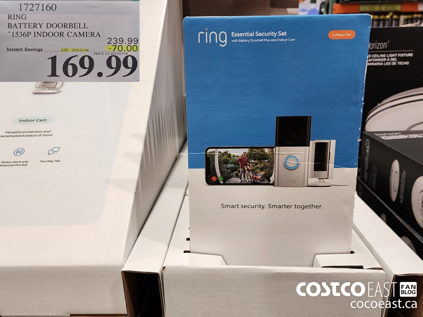 1727160 RING BATTERY DOORBELL 1536P INDOOR CAMERA ($70.00 INSTANT SAVINGS EXPIRES ON 2024-01-04) $169.99