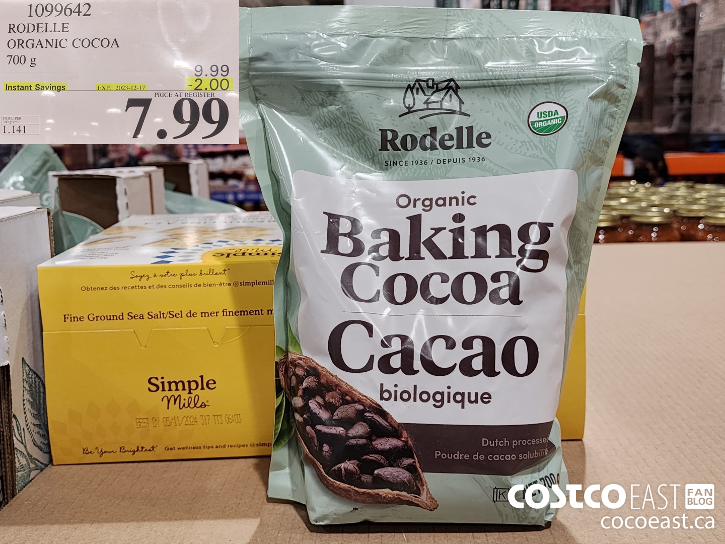 1099642 RODELLE ORGANIC COCOA 700 G ($2.00 INSTANT SAVINGS EXPIRES ON 2023-12-17) $7.99