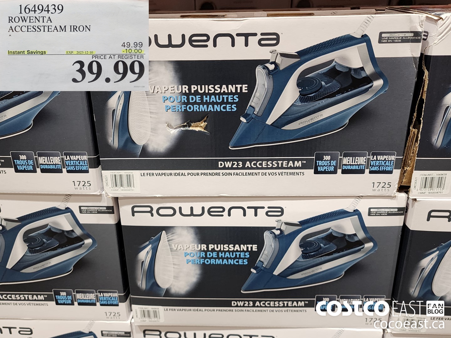 1649439 ROWENTA ACCESSSTEAM IRON ($10.00 INSTANT SAVINGS EXPIRES ON 2023-12-10) $39.99