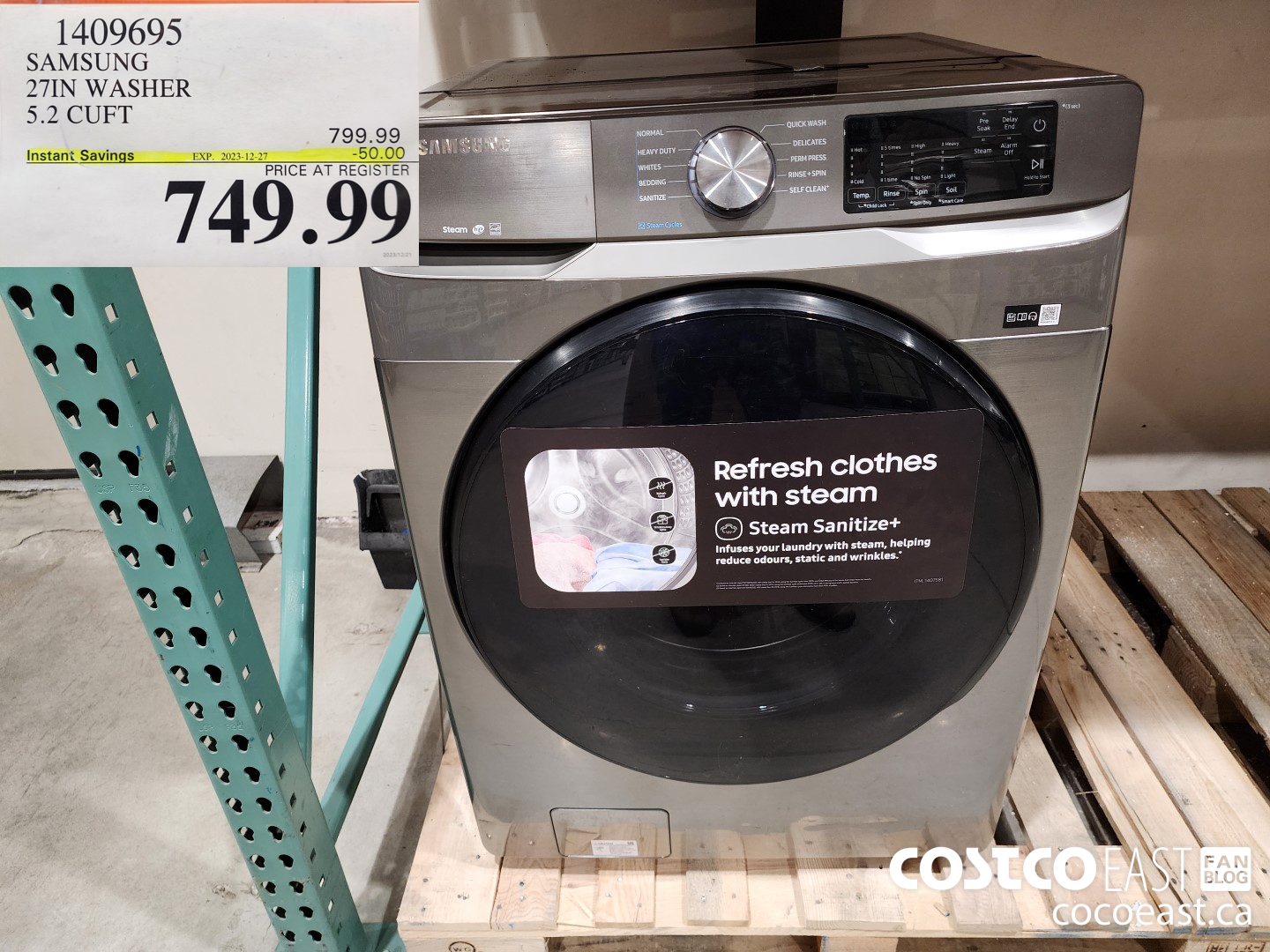 1409695 SAMSUNG 27IN WASHER 5.2 CUFT ($50.00 INSTANT SAVINGS EXPIRES ON 2023-12-27) $749.99