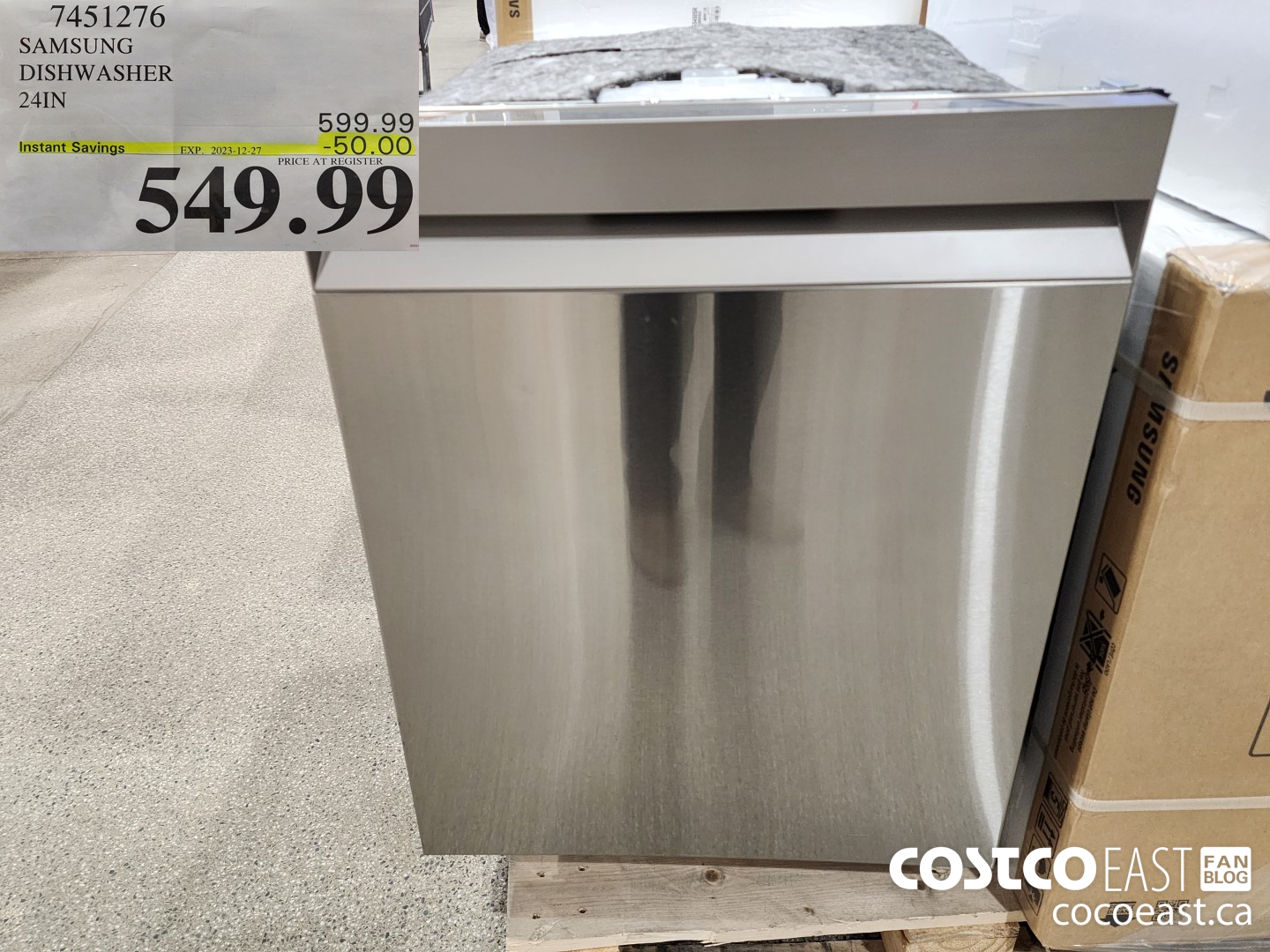 7451276 SAMSUNG DISHWASHER 24IN ($50.00 INSTANT SAVINGS EXPIRES ON 2023-12-27) $549.99